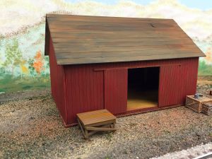 recolored barn's roof and sides